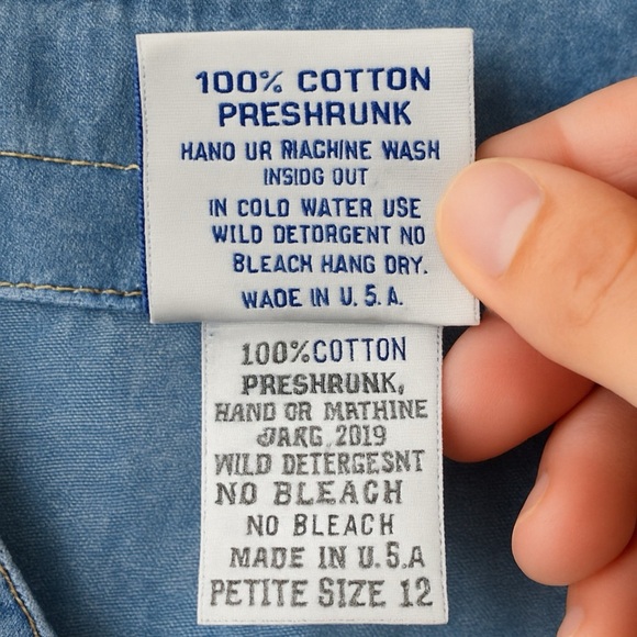 Bingo!bingo! Vintage USA Denim Blouse Petite size 12 (L) - Picture 4 of 7